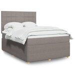 vidaXL Sommier à lattes de lit avec matelas Taupe 140x200 cm Tissu