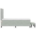 vidaXL Lit à Sommier avec Matelas & Banc Gris Clair 90x190 cm Velours
