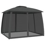 vidaXL Tonnelle avec double toit et parois en filet anthracite acier
