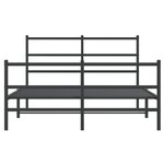 vidaXL Cadre de lit métal avec tête de lit/pied de lit noir 135x190 cm