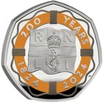 Pièce de monnaie en Argent 50 Pence g 8 Millésime 2024 ROYAL NATIONAL LIFEBOAT INSTITUTION