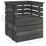 vidaXL Fauteuil de jardin Bois de pin massif Gris foncé