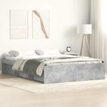 vidaXL Cadre de lit sans matelas gris béton 135x190 cm