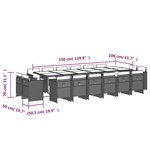 vidaXL Ensemble à manger de jardin et coussins 17 Pièces beige
