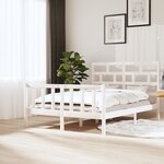 vidaXL Cadre de lit sans matelas blanc bois de pin massif