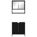 vidaXL Ensemble de meubles de salle de bain 2 pièces en chêne noir en bois d'ingénierie