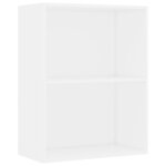 Vidaxl bibliothèque à 2 niveaux blanc 60x30x76 5 cm aggloméré
