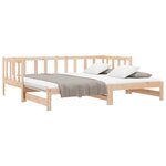 vidaXL Lit de jour et lit gigogne sans matelas 90x200 cm bois massif