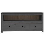 vidaXL Meuble TV Gris 114x35x52 cm Bois de pin massif