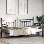 vidaXL Cadre de lit façon daybed Noir 90x190 cm en Acier