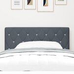 vidaXL Tête de Lit LED à Boutons en Cristal Grise Foncé 90 cm Velours