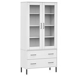 vidaXL Bibliothèque avec pieds en métal Blanc 85x35x172 5 cm Bois OSLO