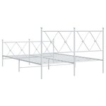 vidaXL Cadre de lit métal sans matelas et pied de lit blanc 137x190 cm