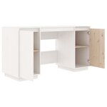 Bureau table poste de travail meuble d'ordinateur informatique étude 140 x 50 x 75 cm bois massif de pin blanc 02_0023521