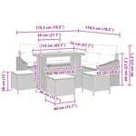 Ensemble de sofa de jardin de 9 pièces avec coussins gris poly rattan acacia