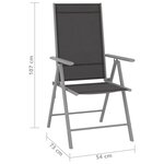 vidaXL Ensemble à manger de jardin 10 Pièces noir et argenté