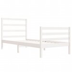 vidaXL Cadre de lit Blanc Bois de pin massif 75x190 cm Petit simple