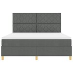 vidaXL Lit boxspring avec matelas gris foncé super king en tissu