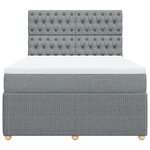 vidaXL Sommier à lattes de lit avec matelas Gris clair 160x200cm Tissu