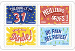 Carnet de 12 timbres - Les petits mots pour de Grandes Fêtes - Lettre verte