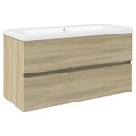 vidaXL Ensemble de meubles de bain 2Pièces céramique et bois d'ingénierie