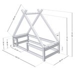 Lit cabane enfant TAHUKA 80 x 160 gris clair