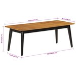vidaXL Table basse 110x50x40 cm bois massif de manguier et fer