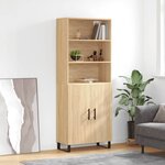 vidaXL Buffet haut Chêne sonoma 69 5x34x180 cm Bois d'ingénierie