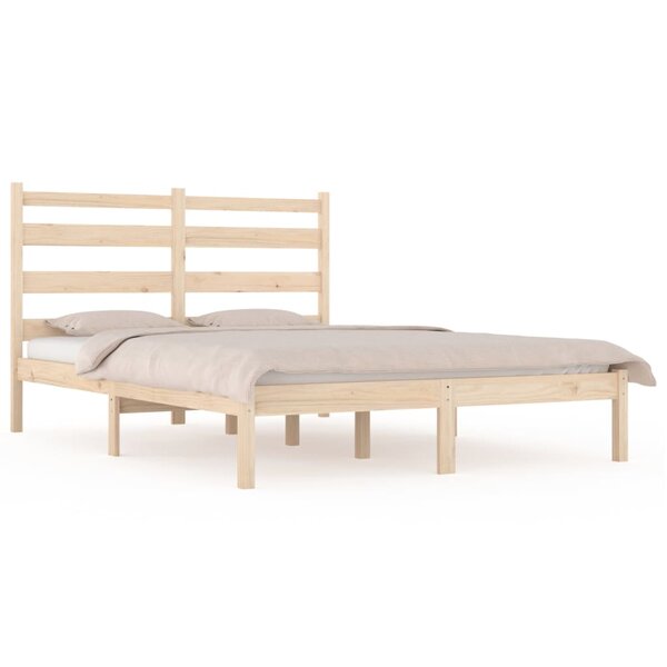 vidaXL Cadre de lit Bois de pin massif 140x190 cm