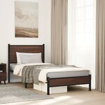 vidaXL Cadre de lit en métal sans matelas chêne marron 80x200 cm