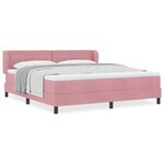 vidaXL Lit à ressorts ensachés avec matelas rose 180x200 cm en velours