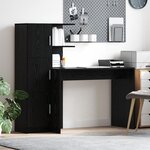 vidaXL Bureau avec rangement en chêne noir en bois d'ingénierie