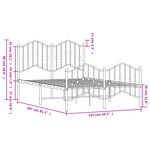 vidaXL Cadre de lit métal sans matelas avec pied de lit noir 120x200cm