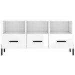 vidaXL Meuble TV Blanc brillant 102x36x50 cm Bois d'ingénierie