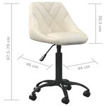 vidaXL Chaise à manger Crème Velours