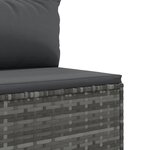 vidaXL Salon de jardin 4 Pièces avec coussins Gris Résine tressée
