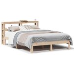 vidaXL Cadre de lit avec tête de lit 150x200 cm bois de pin massif