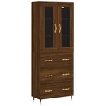 vidaXL Buffet haut Chêne marron 69 5x34x180 cm Bois d'ingénierie
