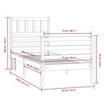 vidaXL Cadre de lit sans matelas blanc 75x190 cm bois massif
