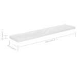 vidaXL Étagère murale flottante 4Pièces Blanc brillant 120x23 5x3 8cm MDF