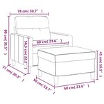 vidaXL Fauteuil avec repose-pied Noir 60 cm Tissu