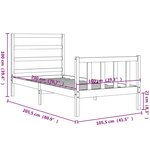 vidaXL Cadre de lit sans matelas noir 100x200 cm bois massif de pin