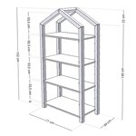 Etagère cabane TALLY - bois blanc et naturel