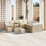 Ensemble de Canapés de Jardin vidaXL 13 Pièces avec Coussins Beige Rattan Acacia
