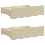 vidaXL Lit de jour avec gigogne et tiroirs crème 90x200 cm tissu