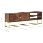 vidaXL Meuble TV 138x30x46 cm Bois massif de manguier
