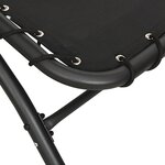vidaXL Chaise longue avec auvent noir 167x80x195 cm tissu et acier