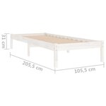 vidaXL Cadre de lit Blanc Bois de pin massif 100x200 cm