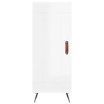 vidaXL Buffet haut Blanc brillant 34 5x34x180 cm Bois d'ingénierie