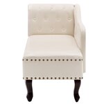 vidaXL Chaise longue Blanc crème Similicuir